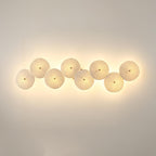 Wall Sconce, White Ceramic Lotus Petals, Gold Spine, G4 Hardwired