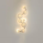 Wall Sconce, White Ceramic Lotus Petals, Gold Spine, G4 Hardwired