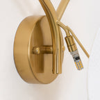 Wall Sconce, White Ceramic Lotus Petals, Gold Spine, G4 Hardwired