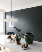Opal Disc Pendant Light, Opalescent Shade, Black or White, E26/E27