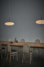 Opal Disc Pendant Light, Opalescent Shade, Black or White, E26/E27
