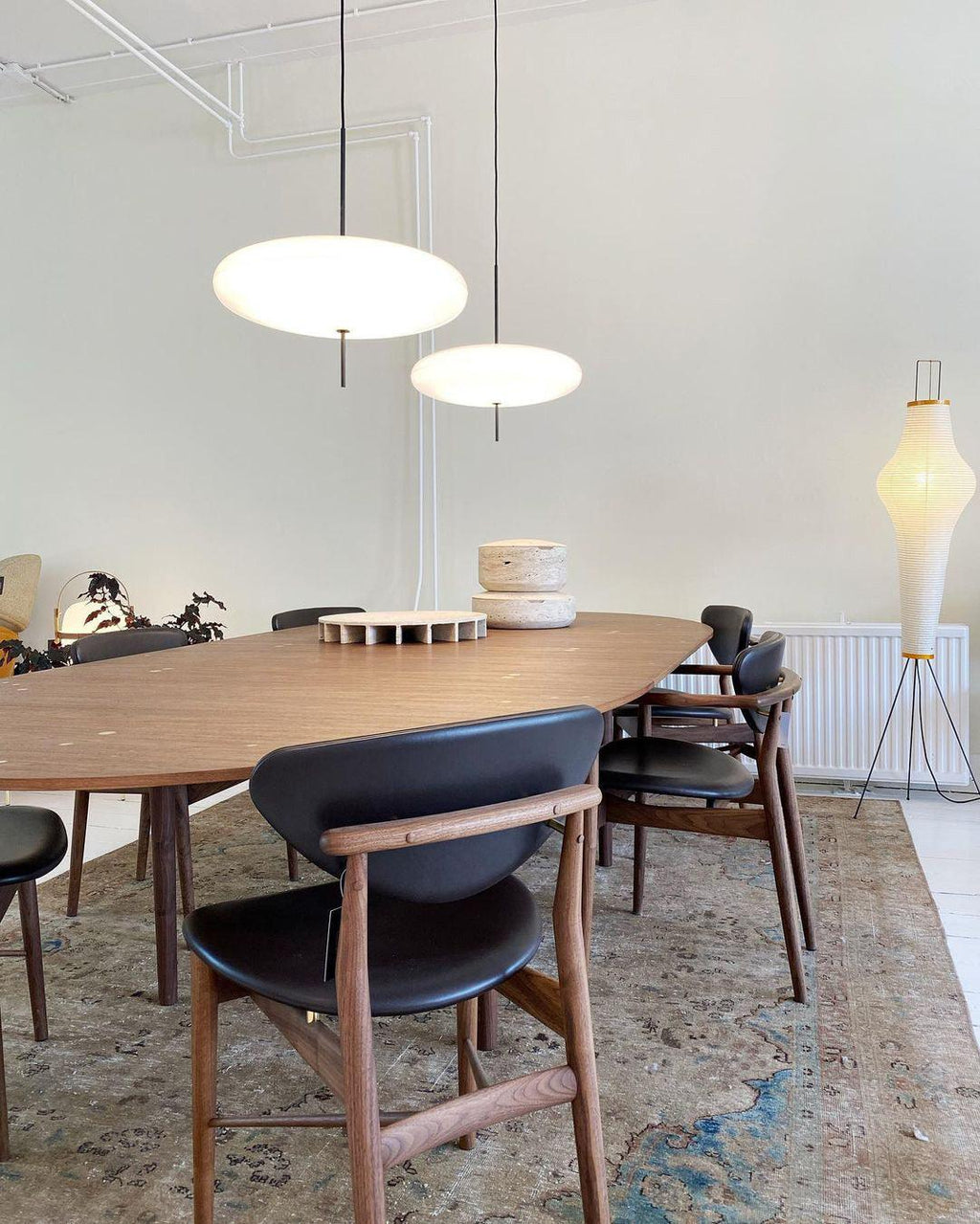 Opal Disc Pendant Light, Opalescent Shade, Black or White, E26/E27