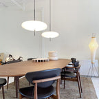 Opal Disc Pendant Light, Opalescent Shade, Black or White, E26/E27
