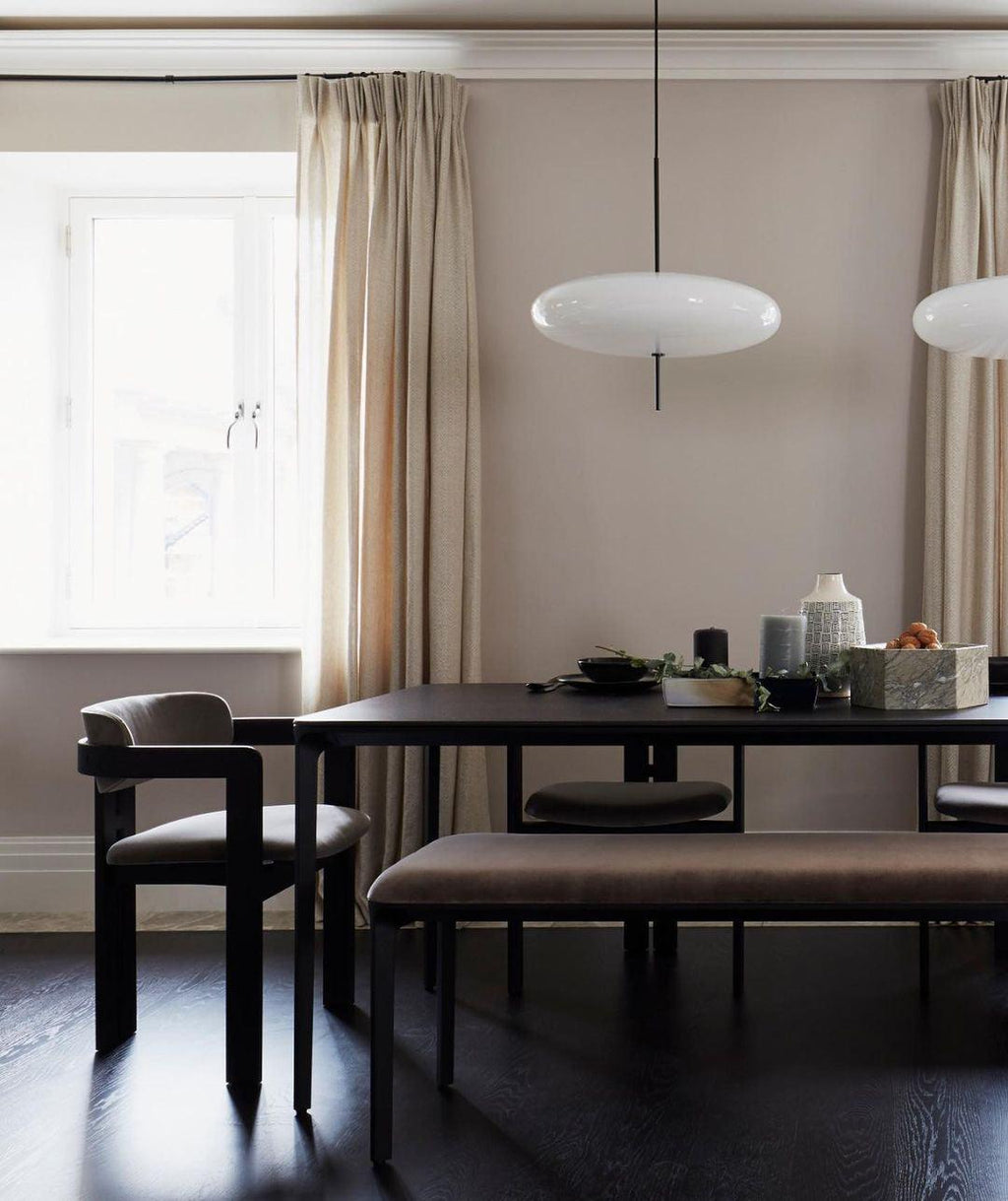Opal Disc Pendant Light, Opalescent Shade, Black or White, E26/E27