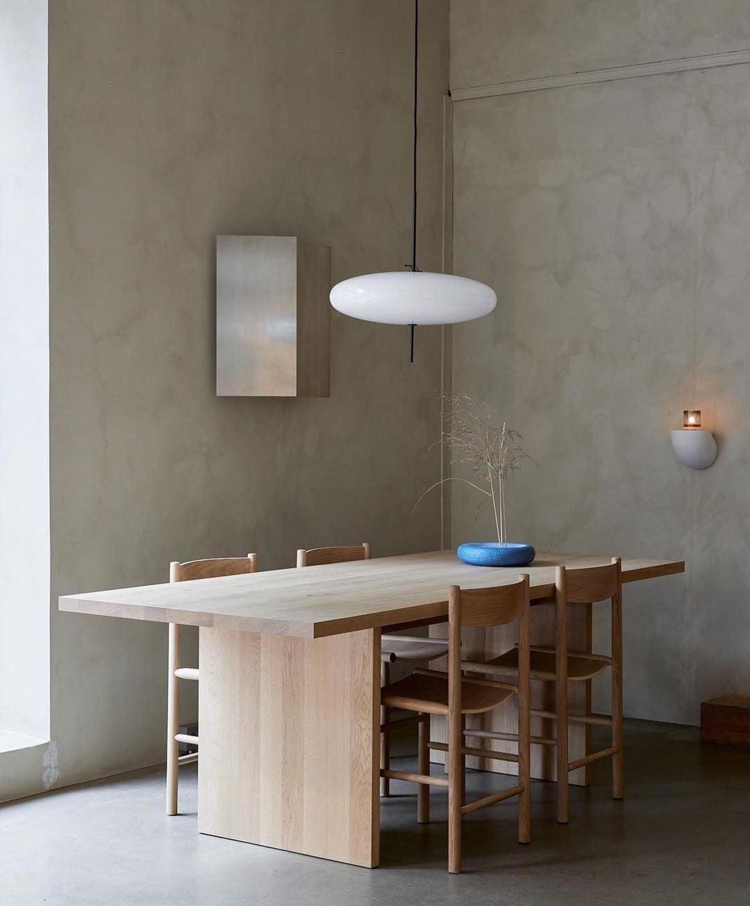 Opal Disc Pendant Light, Opalescent Shade, Black or White, E26/E27