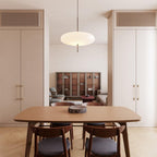 Opal Disc Pendant Light, Opalescent Shade, Black or White, E26/E27