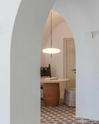 Opal Disc Pendant Light, Opalescent Shade, Black or White, E26/E27