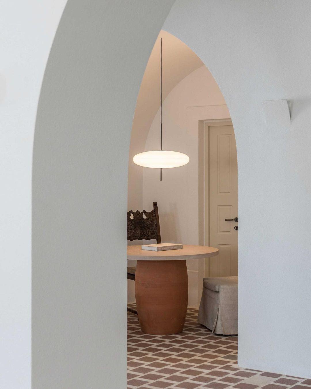 Opal Disc Pendant Light, Opalescent Shade, Black or White, E26/E27