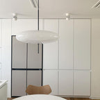 Opal Disc Pendant Light, Opalescent Shade, Black or White, E26/E27