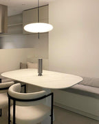 Opal Disc Pendant Light, Opalescent Shade, Black or White, E26/E27