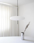 Opal Disc Pendant Light, Opalescent Shade, Black or White, E26/E27