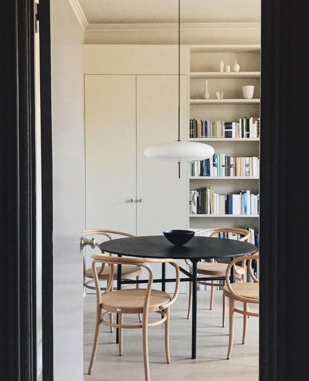 Opal Disc Pendant Light, Opalescent Shade, Black or White, E26/E27