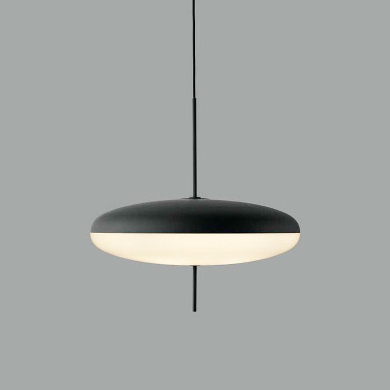 Opal Disc Pendant Light, Opalescent Shade, Black or White, E26/E27