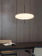 Opal Disc Pendant Light, Opalescent Shade, Black or White, E26/E27