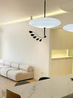 Opal Disc Pendant Light, Opalescent Shade, Black or White, E26/E27