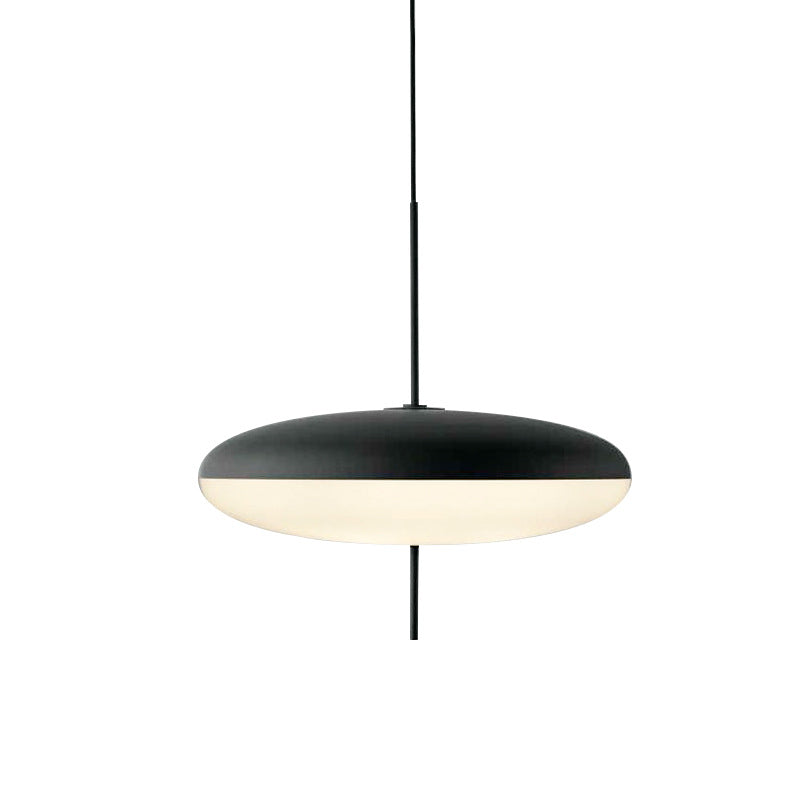 Opal Disc Pendant Light, Opalescent Shade, Black or White, E26/E27