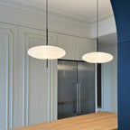 Opal Disc Pendant Light, Opalescent Shade, Black or White, E26/E27