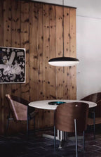 Opal Disc Pendant Light, Opalescent Shade, Black or White, E26/E27