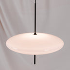 Opal Disc Pendant Light, Opalescent Shade, Black or White, E26/E27