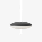 Opal Disc Pendant Light, Opalescent Shade, Black or White, E26/E27