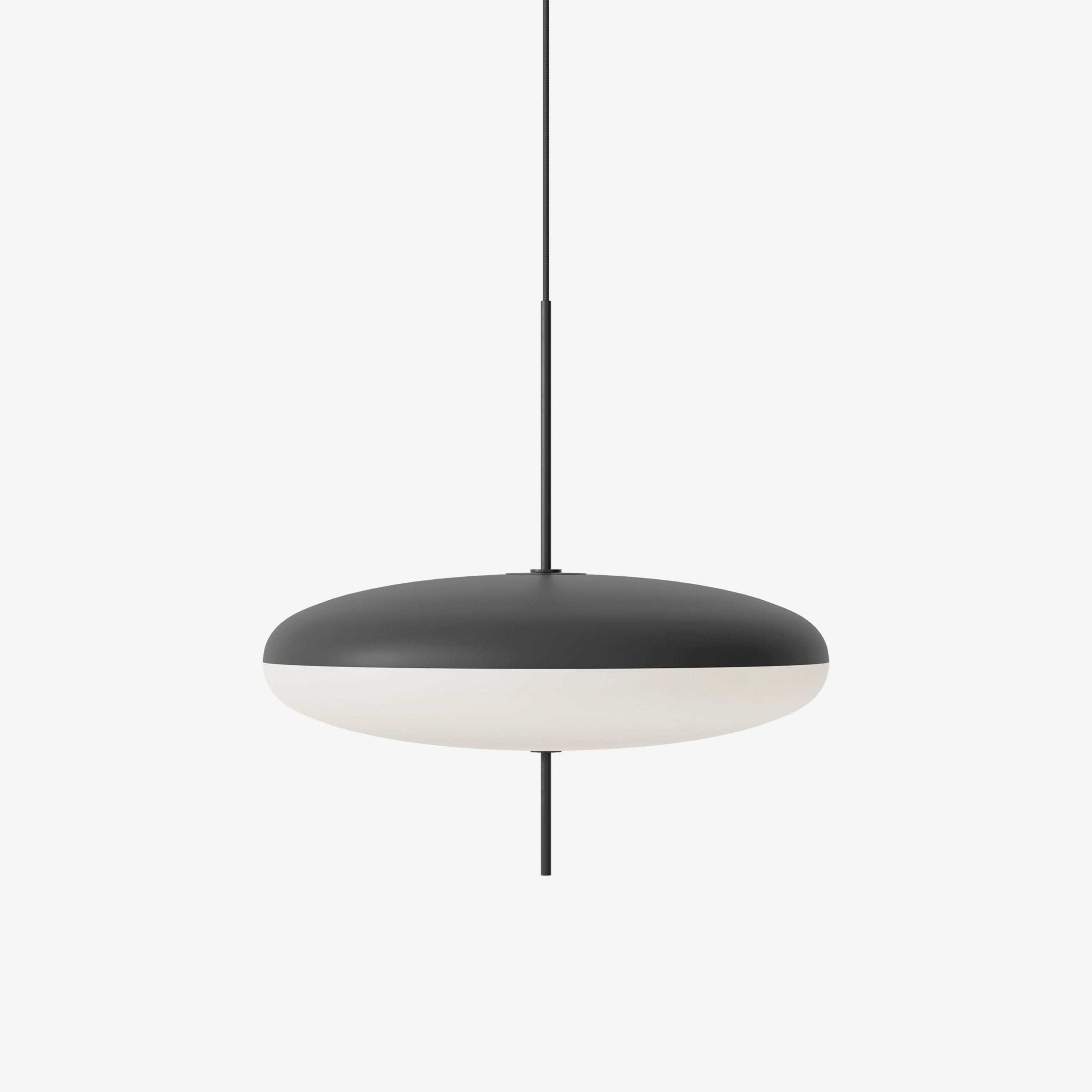 Opal Disc Pendant Light, Opalescent Shade, Black or White, E26/E27