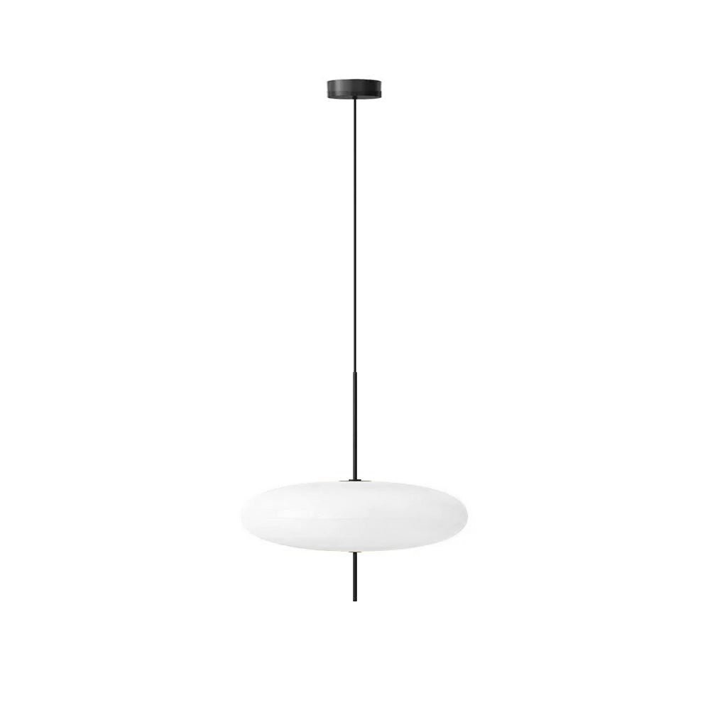 Opal Disc Pendant Light, Opalescent Shade, Black or White, E26/E27