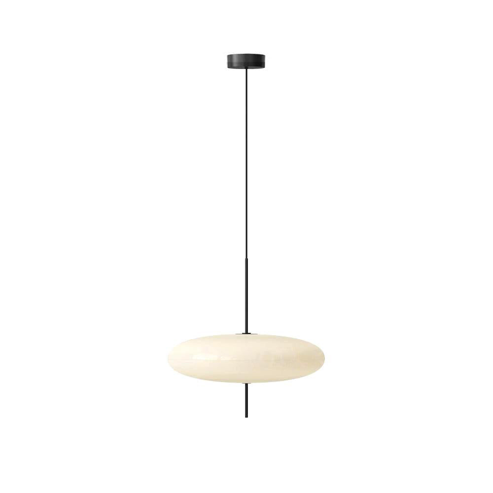 Opal Disc Pendant Light, Opalescent Shade, Black or White, E26/E27