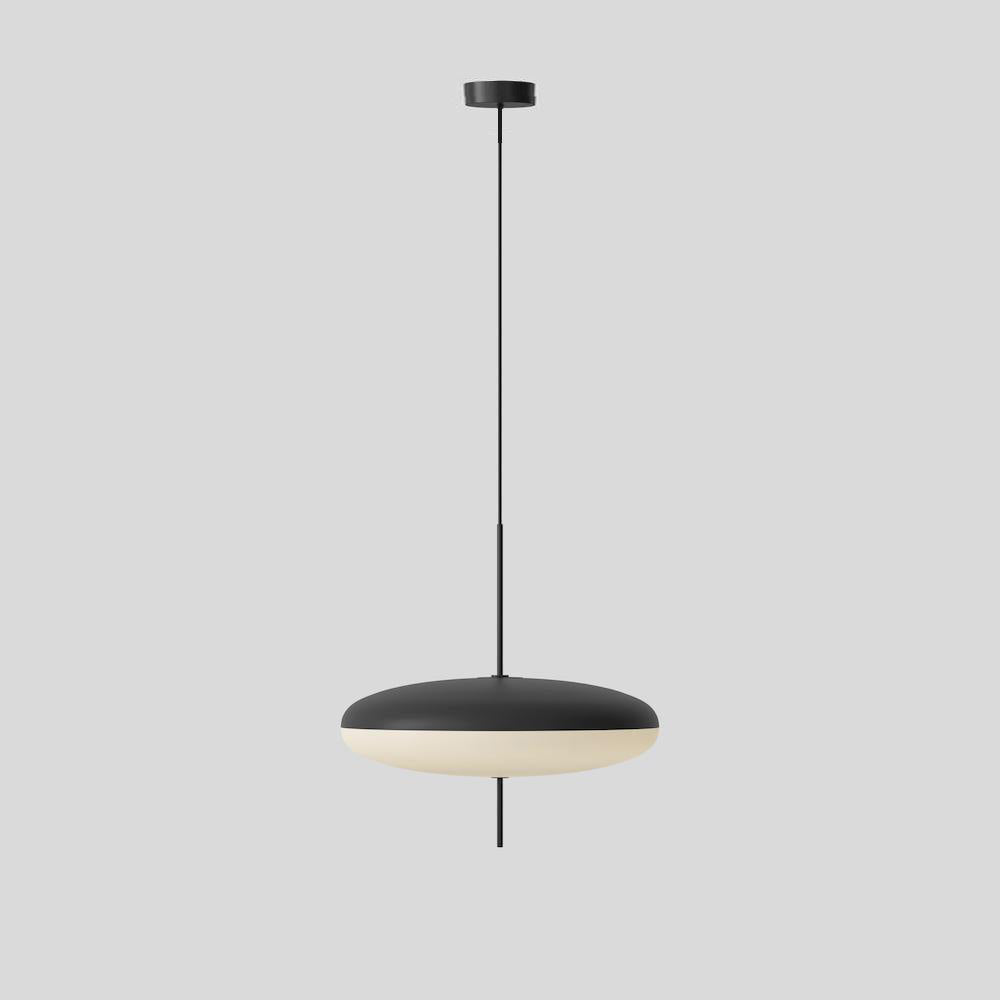 Opal Disc Pendant Light, Opalescent Shade, Black or White, E26/E27
