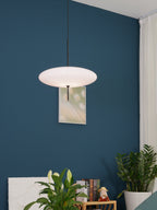 Opal Disc Pendant Light, Opalescent Shade, Black or White, E26/E27