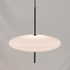 Opal Disc Pendant Light, Opalescent Shade, Black or White, E26/E27
