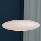 Opal Disc Pendant Light, Opalescent Shade, Black or White, E26/E27