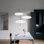 Opal Disc Pendant Light, Opalescent Shade, Black or White, E26/E27