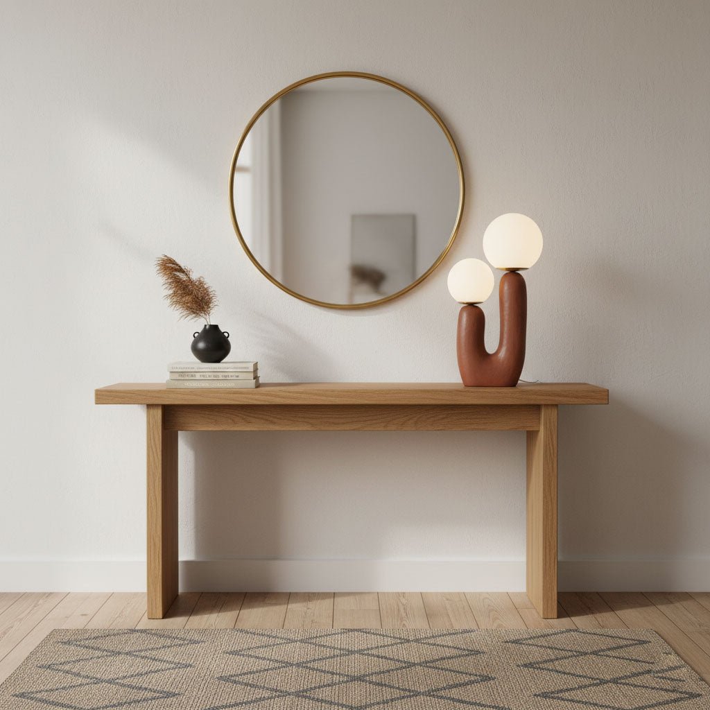 Oo Table Lamp, White Glass Globe Shade, Ceramic Body, G9, Plug-In