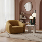 Oo Table Lamp, White Glass Globe Shade, Ceramic Body, G9, Plug-In