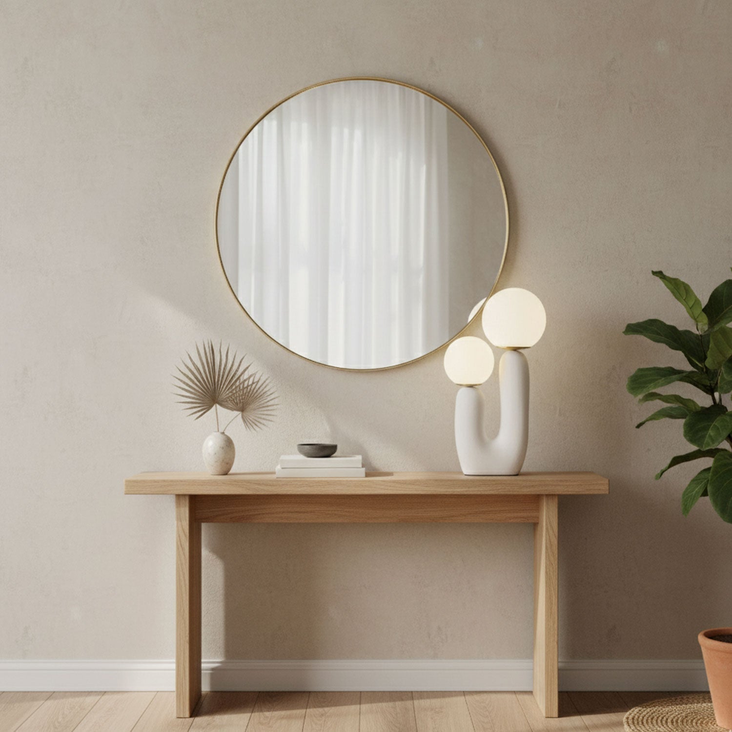 Oo Table Lamp, White Glass Globe Shade, Ceramic Body, G9, Plug-In