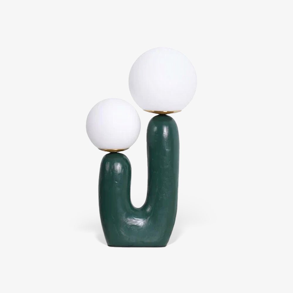 Oo Table Lamp, White Glass Globe Shade, Ceramic Body, G9, Plug-In