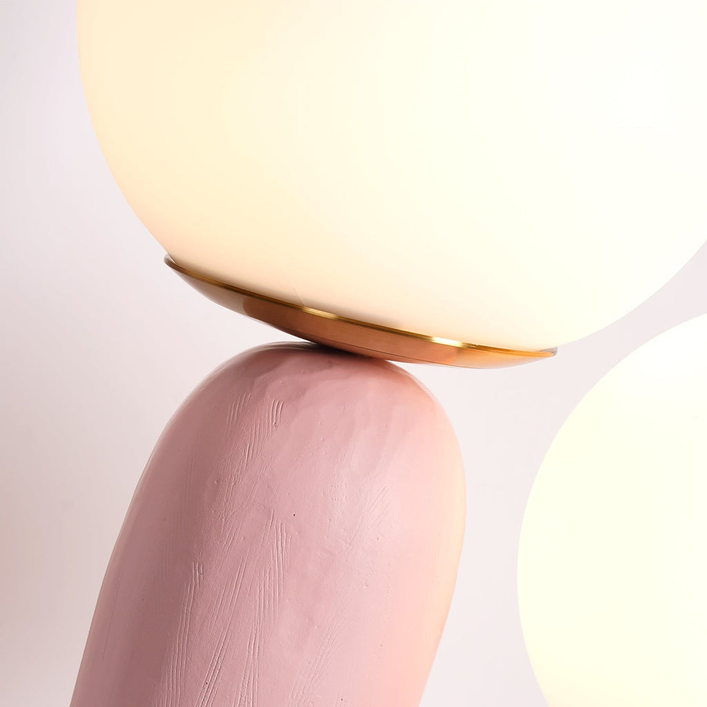 Oo Table Lamp, White Glass Globe Shade, Ceramic Body, G9, Plug-In