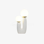 Oo Table Lamp, White Glass Globe Shade, Ceramic Body, G9, Plug-In
