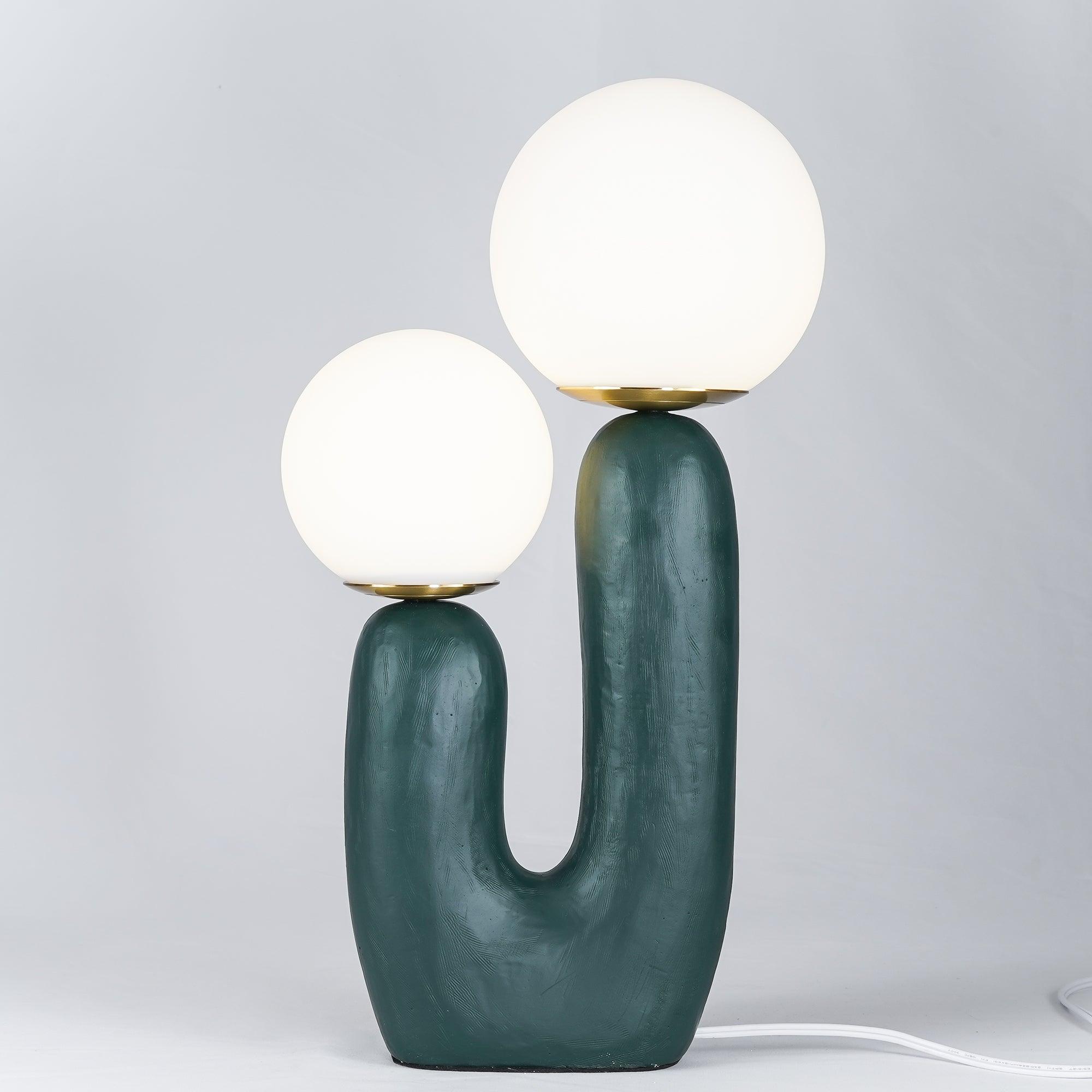 Oo Table Lamp, White Glass Globe Shade, Ceramic Body, G9, Plug-In