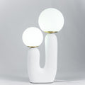 Oo Table Lamp, White Glass Globe Shade, Ceramic Body, G9, Plug-In