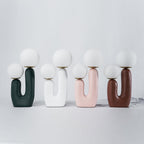 Oo Table Lamp, White Glass Globe Shade, Ceramic Body, G9, Plug-In