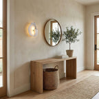 Petra Wall Sconce, Genuine Alabaster Shade, Gold Finish, Integrated LED