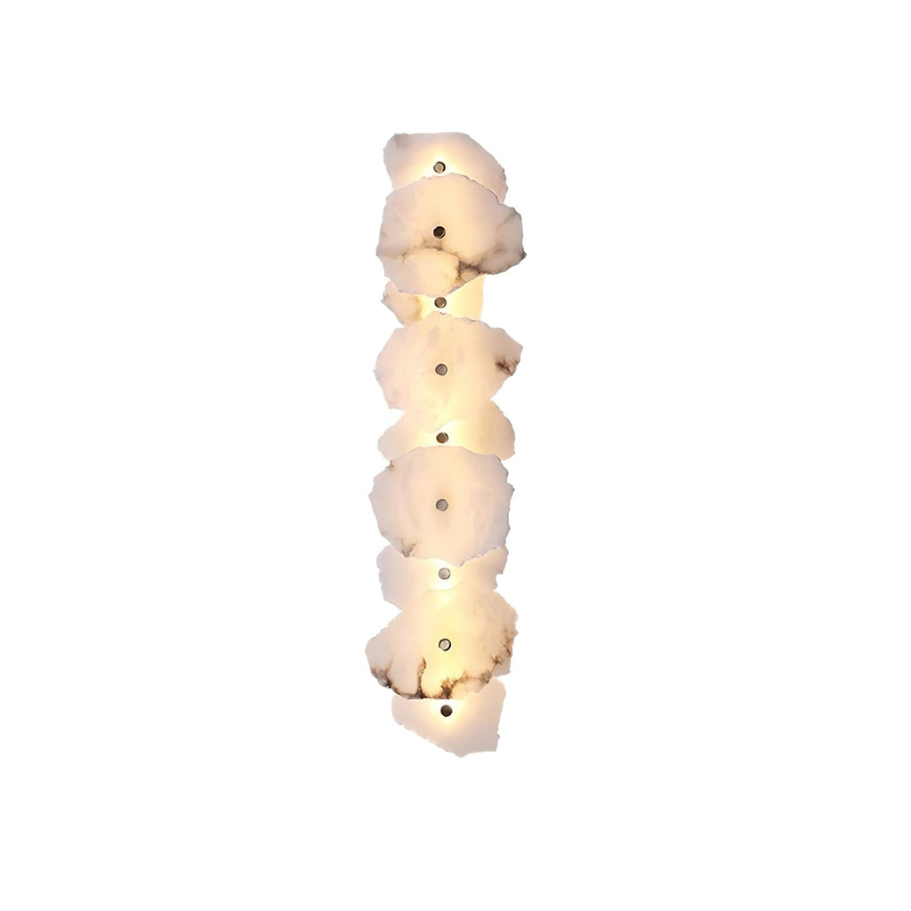 Petra Wall Sconce, Genuine Alabaster Shade, Gold Finish, Integrated LED