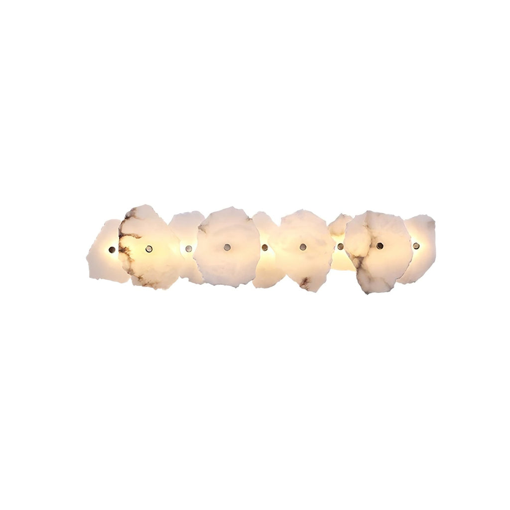 Petra Wall Sconce, Genuine Alabaster Shade, Gold Finish, Integrated LED