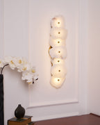 Petra Wall Sconce, Genuine Alabaster Shade, Gold Finish, Integrated LED