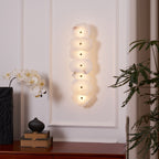 Petra Wall Sconce, Genuine Alabaster Shade, Gold Finish, Integrated LED