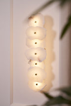 Petra Wall Sconce, Genuine Alabaster Shade, Gold Finish, Integrated LED