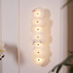 Petra Wall Sconce, Genuine Alabaster Shade, Gold Finish, Integrated LED