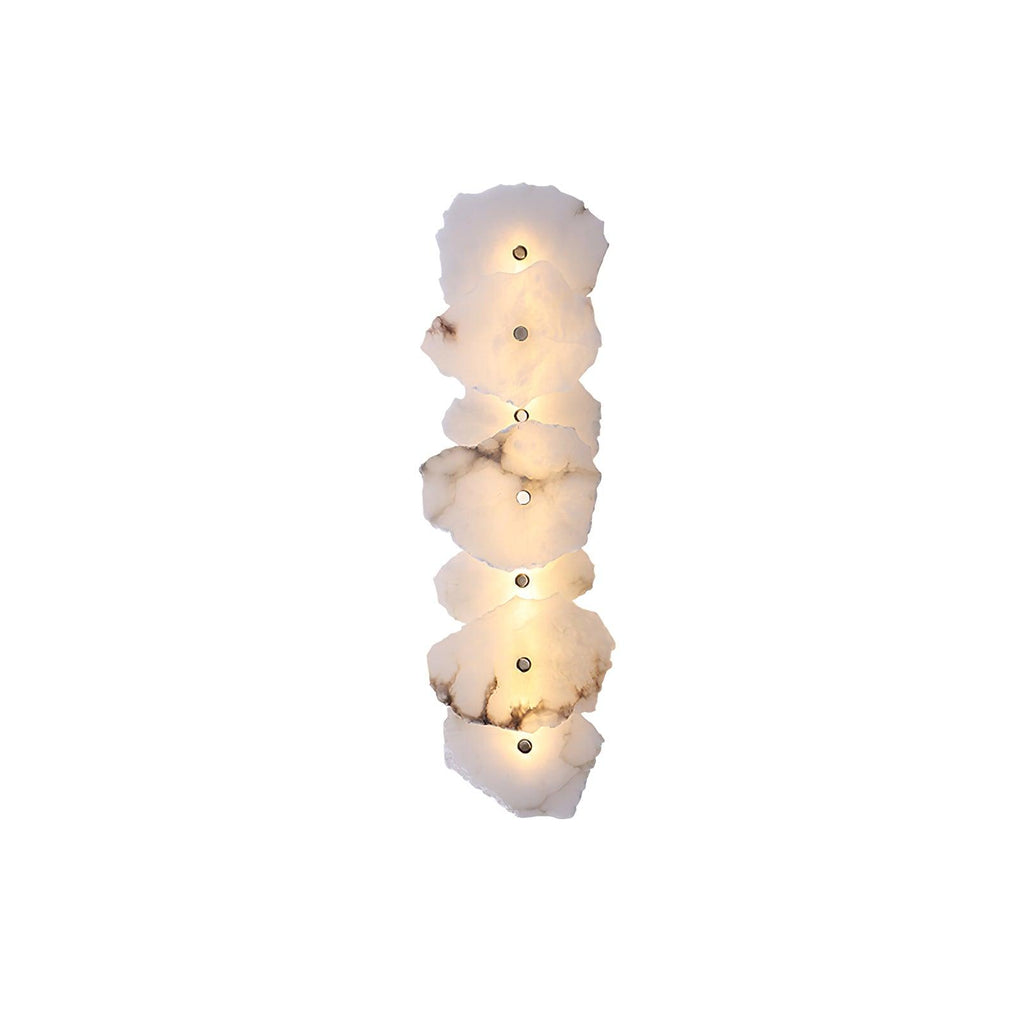 Petra Wall Sconce, Genuine Alabaster Shade, Gold Finish, Integrated LED