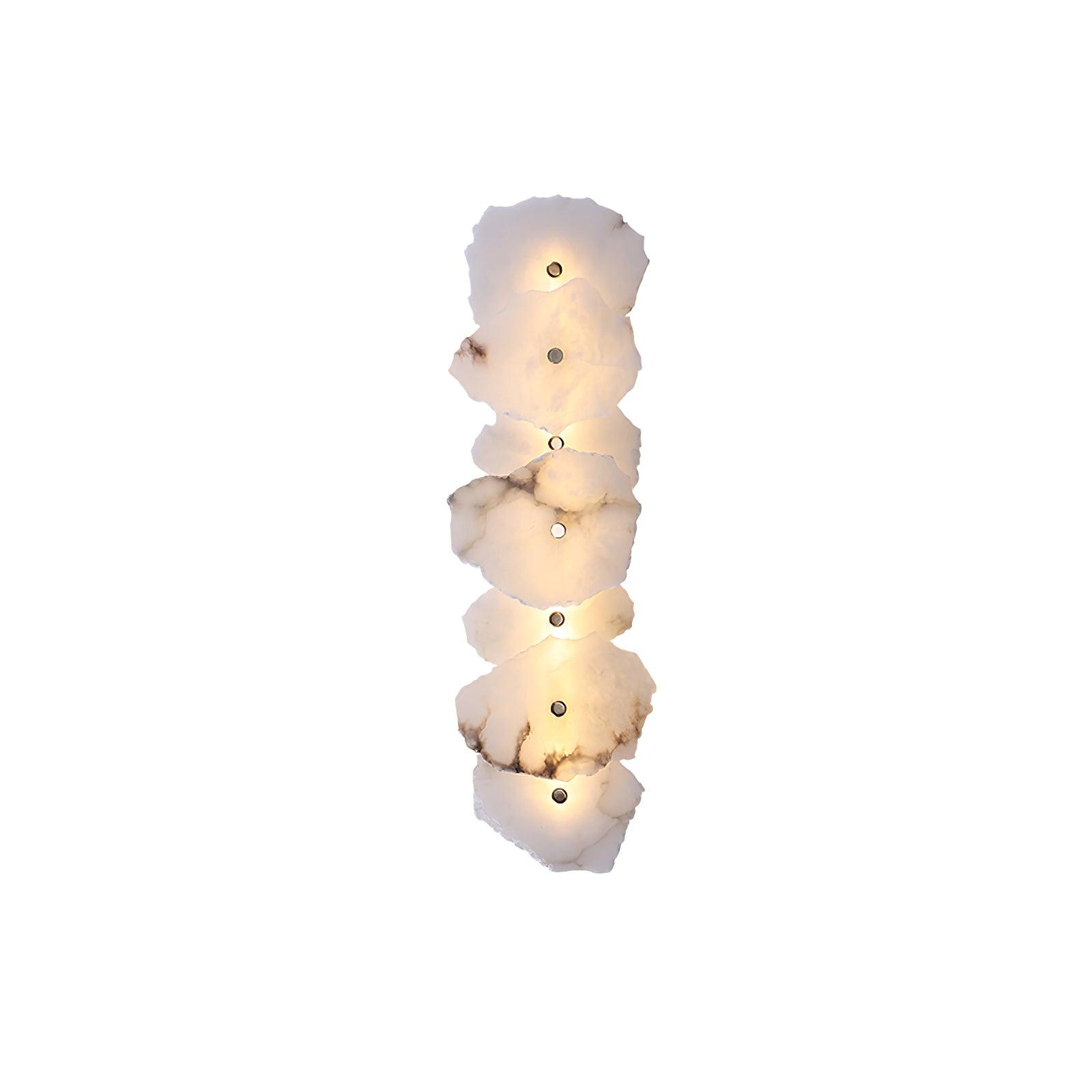 Petra Wall Sconce, Genuine Alabaster Shade, Gold Finish, Integrated LED